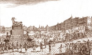 Retur af Voltaires aske (Francois Marie Arouet dit Voltaire af French School