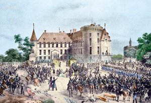 Revolution af 1830, Charles X præsenterer for Nationalgarden (gravering) af French School