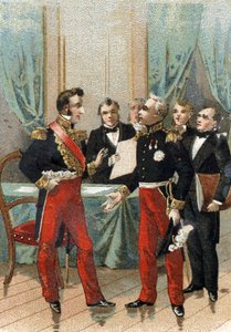 Revolution i juli 1830: "" Du er den bedste af republikkerne"" sætning sagt af La fayette (Lafayette) til hertugen af Orleans, som blev Louis Philippe I (1773-1850), konge af franskmændene, den 26. juli 1830 . af French School