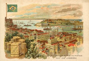Rio de Janeiro, Brasilien (chromolitho) af French School