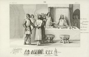 Robert II of France sparing conspirators condemned to death  af French School