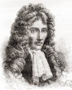 Robert William Boyle, anglo-irsk naturfilosof, kemiker, fysiker og opfinder, fra Les Merveilles de la Science, pub.1870 af French School