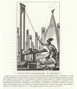 Robespierre guillotinerer bødlen, den franske revolution af French School