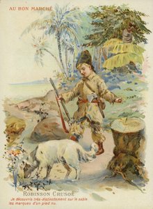 Robinson Crusoe med hund af French School
