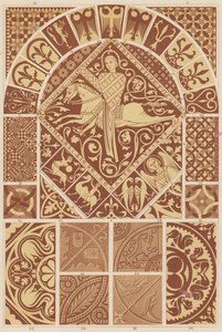 romersk-gotisk kunst (farve litho) af French School