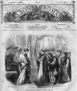 Romanføljeton: "" Notre Dame de Paris"" af Victor Hugo (1802-1885). Indgravering i ""Gode romancer"" af French School