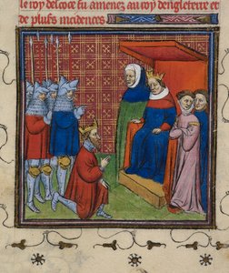 Royal 20 C.V11 John Baliol før Edward I, illustration fra 
