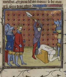 Royal 20 C. VII f.134v Ledere af Jacquerie-oprøret mod den franske adel halshugget efter ordre fra kongen af Navarra, fra 