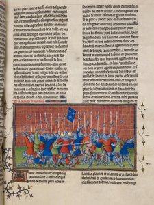 Royal 20 C. VII, f.34 Slaget ved Courtrai, illustration fra 