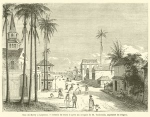 Rue de Berry a Cayenne (gravering) af French School