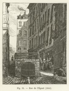 Kloakgade, 1840 af French School