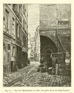 Rue des Marmousets i 1865, udsigt taget fra rue Saint-Landry af French School