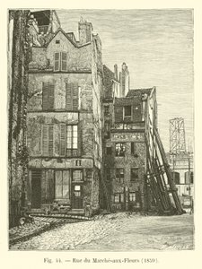 Rue du Marche-aux-Fleurs, 1859 af French School
