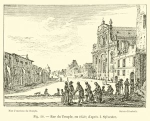 Rue du Temple, i 1650; efter I Sylvester af French School
