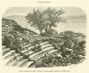 Ruinerne af Milos Teater (gravering) af French School