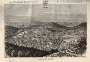 Saint-Etienne (Saint Etienne) - indgravering i "" Frankrig illustree: geografi, historie, statistisk administration"" af V.-A. Malt-brun. 1884 af French School