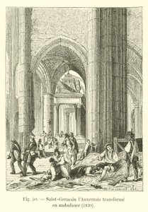Saint-Germain lAuxerrois omdannet til en ambulance, 1830 af French School