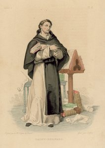 Saint Bernard (farvet gravering) af French School