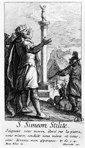 Sankt Simeon Stylite på sin søjle af French School