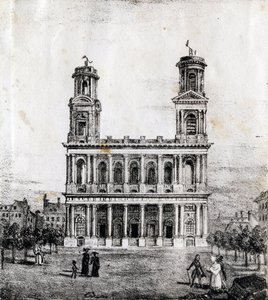 Saint Sulpice Church, Paris - "Alphabet Picturesque des Monuments de Paris" ca. 1840 (gravering) af French School