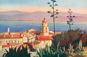 Saint Tropez: Flugt til golfen (farvelitografi) af French School