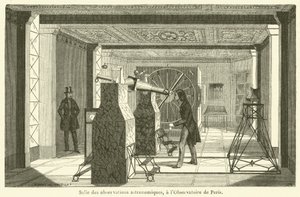 Astronomisk observationsrum, ved Paris Observatory (gravering) af French School