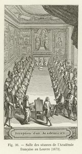 Mødelokale for det franske akademi ved Louvre, 1673 af French School
