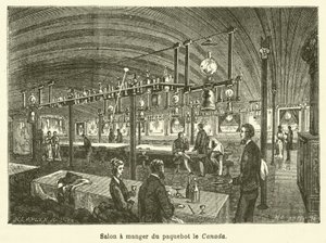 Spisestue i liner Canada (gravering) af French School
