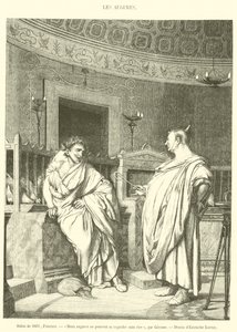 Salon fra 1861, Maleri, To augurer kan ikke se på hinanden uden at grine (gravering) af French School