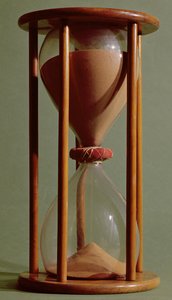 Sandglas, 16.-17. århundrede (træ, sand og glas)