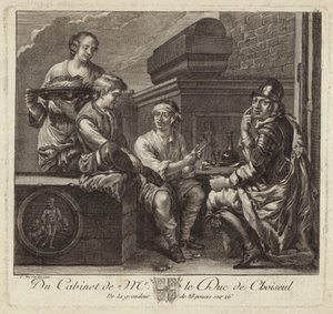 Satirisk skildring af Duc de Choiseuls kabinet af French School
