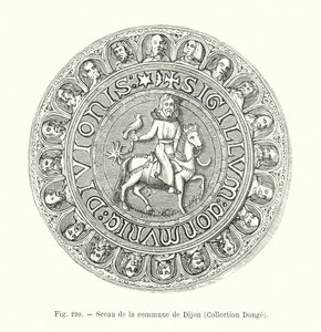 Segl fra Dijon kommune, Collection Donge (gravering) af French School