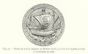 Segl af den engelske by Boston af French School