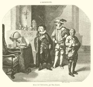 Alkymistens scene (kobberstik) af French School