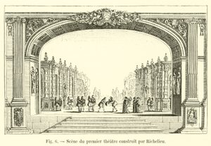 Scene af det første teater bygget af Richelieu af French School