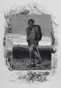 Scene fra Les Miserables, af Victor Hugo: Jean Valjean (gravering) af French School