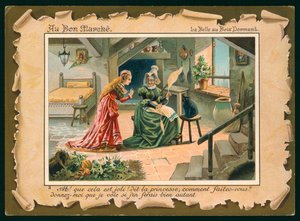 Scene fra Tornerose (chromolitho) af French School