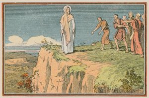 Scene fra Jesu liv (farvet indgravering) af French School