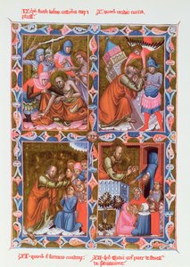 Scener fra Saint Pauls liv, faksimile af et manuskript fra det 15. århundrede af Legendaire des Anjou-Hongrie, skole i Bologna af French School
