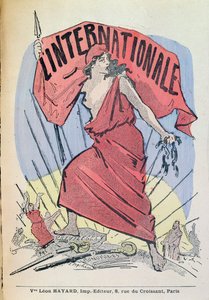 Partitur til sangen LInternationale, ca. 1900 (farvegravering) af French School