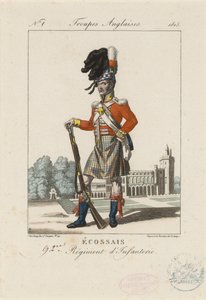 Skotsk 92. infanteriregiment, ca. 1815 (farvet radering) af French School