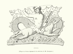 Scylla, oldgræsk bronzeplade (gravering) af French School