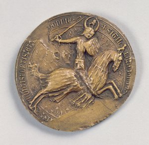 Segl af Jean IV the Valliant (1341-99) hertug af Bretagne (voks) af French School