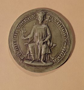 Segl af Ludvig IX (1214-70) med et scepter og en fleur de lys, ca. 1252 af French School