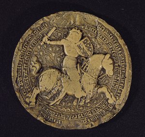 Segl af Ludvig I af Anjou (1339-84) konge af Sicilien, 1383 af French School
