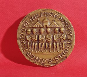 Segl fra byen Saint Omer forestillende rådmændene (voks) af French School