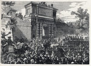 Anden koalition: Slaget ved Hohenlinden (nær München, Tyskland) den 12. Frimaire år IX (3. december 1800) mellem de franske tropper af general Jean Victor (Jean-Victor) Moreau og de østrigske og bayerske styrker under kommando af ærkehertug Jean Baptiste ( af French School
