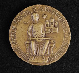 Andet segl af Raymond VII (1197-1249) fra Toulouse (voks) af French School
