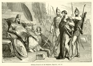 Sedecias før kongen af ​​Babylon (gravering) af French School
