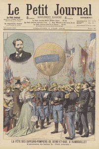 Seine-et-Oise Brandvæsen fest i Rambouillet, Paris (farve litho) af French School